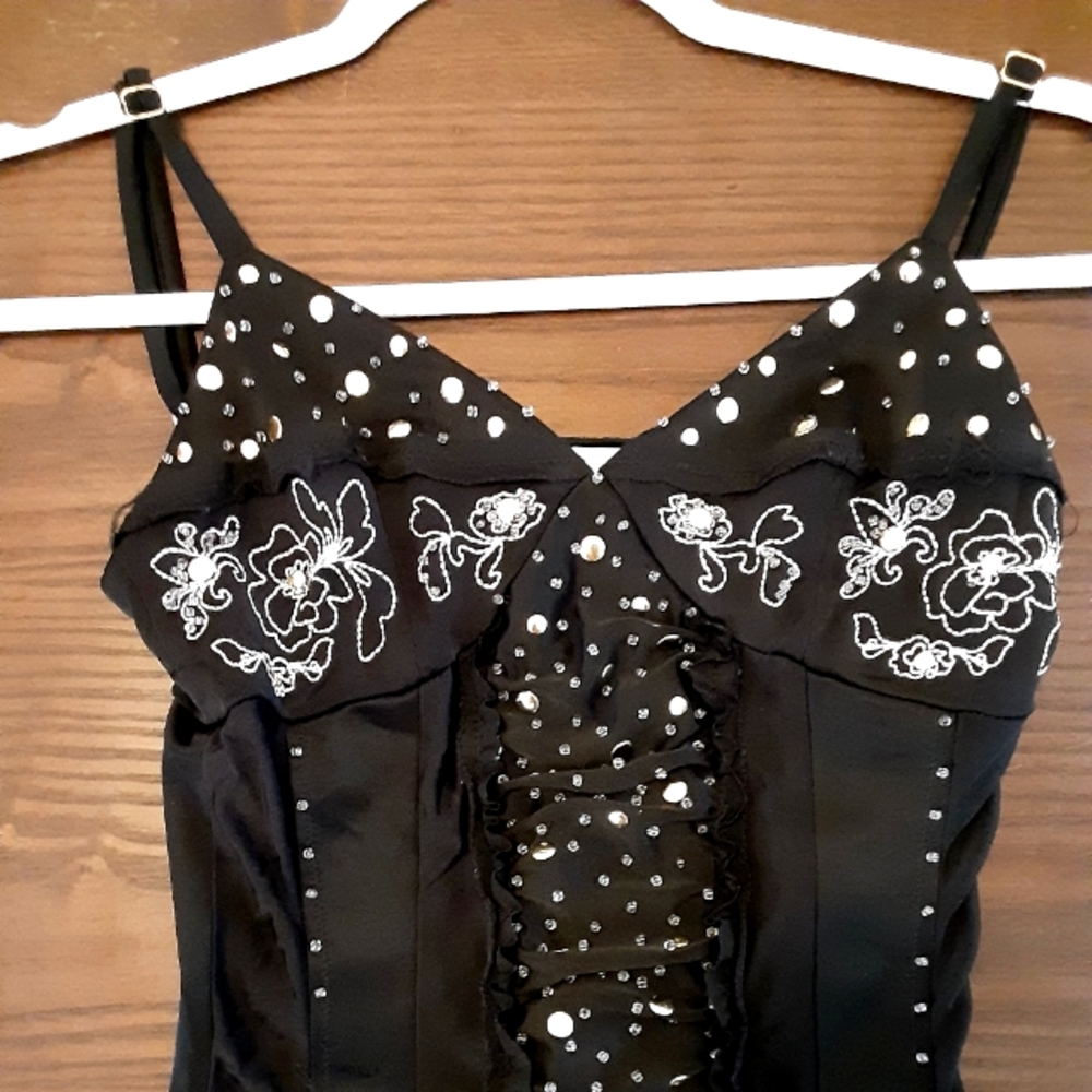 Mini black studded dress!